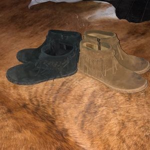 2-4-1! Ugg moccasins. Size 8 black & brown